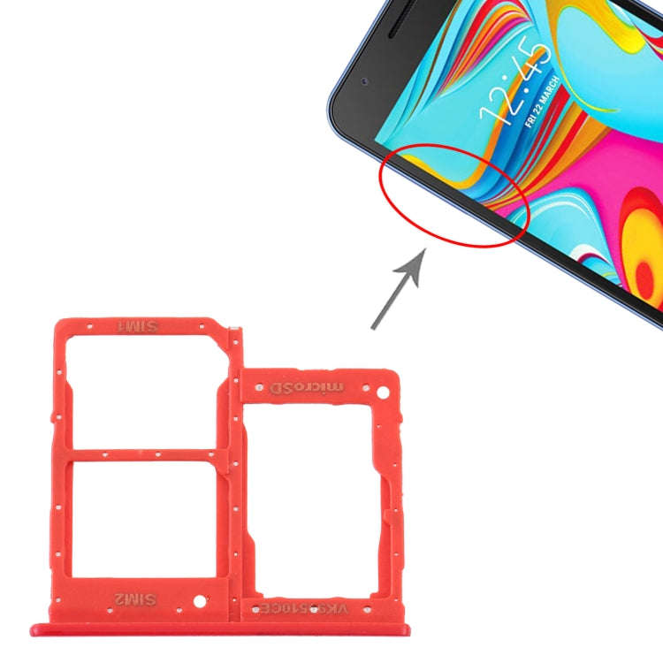 For Samsung Galaxy A2 Core SM-A260 SIM Card Tray + SIM Card Tray + Micro SD Card Tray, For Samsun...