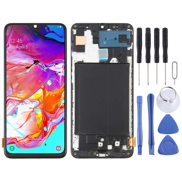 OLED Material LCD Screen and Digitizer Full Assembly with Frame for Samsung Galaxy A70 SM-A705 (6...