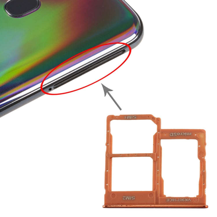 For Galaxy A40 SIM Card Tray + SIM Card Tray + Micro SD Card Tray, For Samsung Galaxy A40, For Sa...
