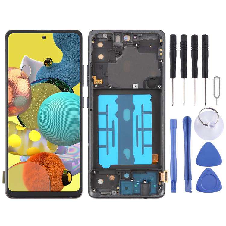 For Samsung Galaxy A51 5G SM-A516 6.43 inch OLED LCD Screen Digitizer Full Assembly with Frame, F...