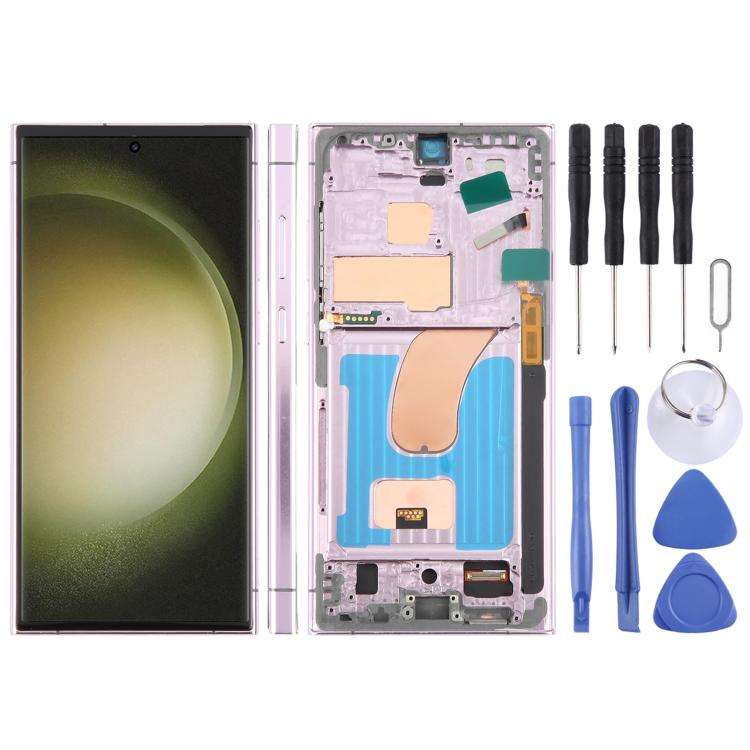 For Samsung Galaxy S23 Ultra SM-S918B 6.72 inch TFT LCD Screen Digitizer Full Assembly with Frame...