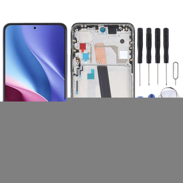 OLED Material LCD Screen and Digitizer Full Assembly With Frame for Xiaomi Redmi K40 / Redmi K40 ...