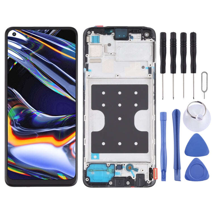 Original LCD Screen and Digitizer Full Assembly With Frame for OPPO Realme 7 Pro RMX2170, For OPP...