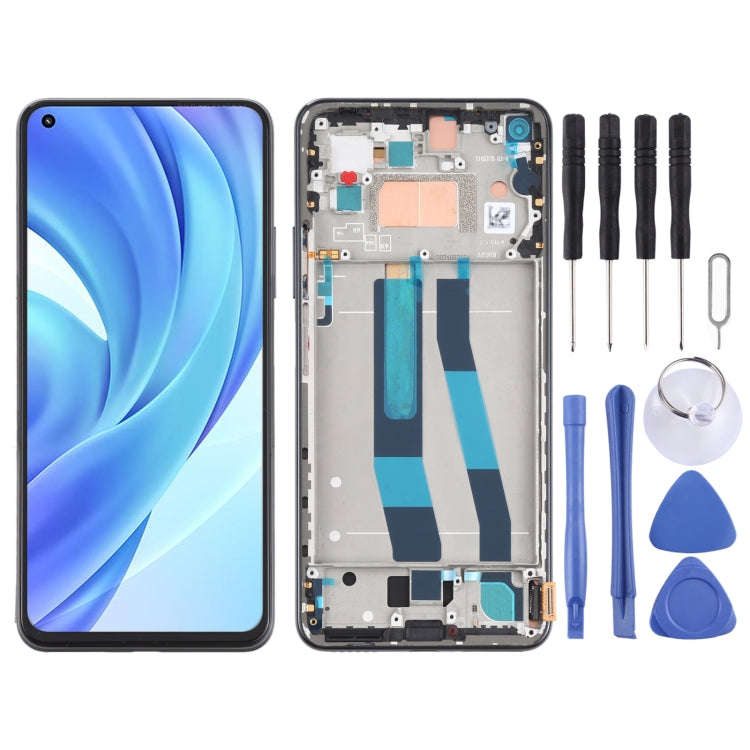 Original LCD Screen and Digitizer Full Assembly With Frame for Xiaomi Mi 11 Lite 4G/11 Lite 5G NE...