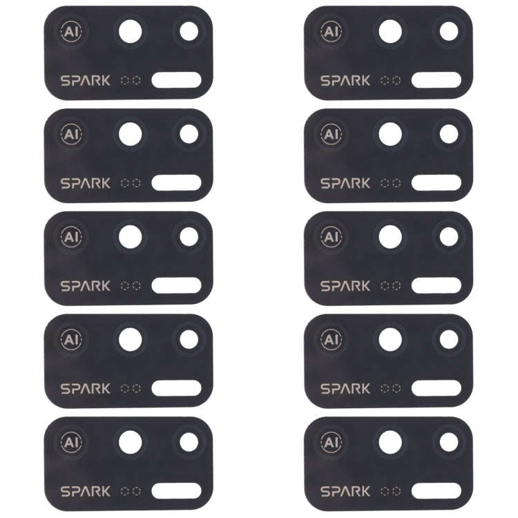 For Tecno Spark 5 Air KD6a 10pcs Back Camera Lens, For Tecno Spark 5 Air