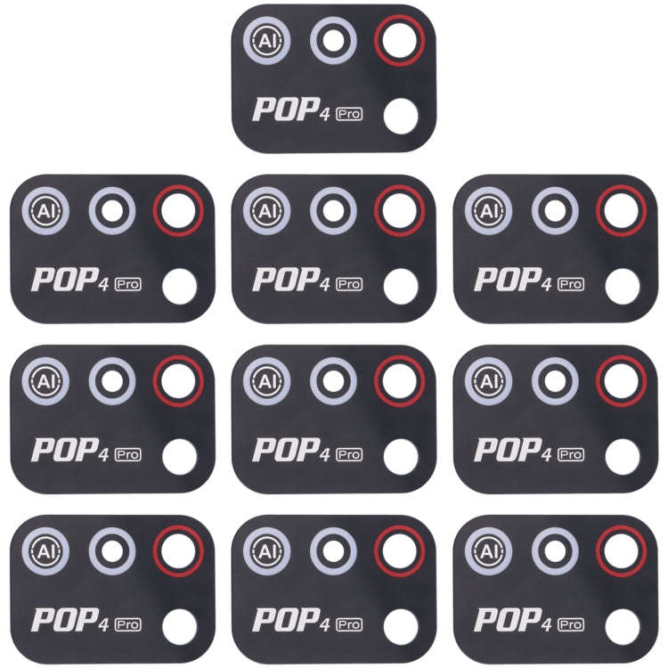 For Tecno Pop 4 Pro 10pcs Back Camera Lens, For Tecno Pop 4 Pro