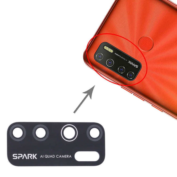 For Tecno Spark 5 / Spark 5 pro KE5, KD7 10pcs Back Camera Lens, For Tecno Spark 5 / Spark 5 pro