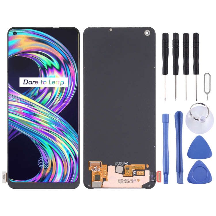 Original Super AMOLED Material LCD Screen and Digitizer Full Assembly for OPPO Realme 8, For Real...