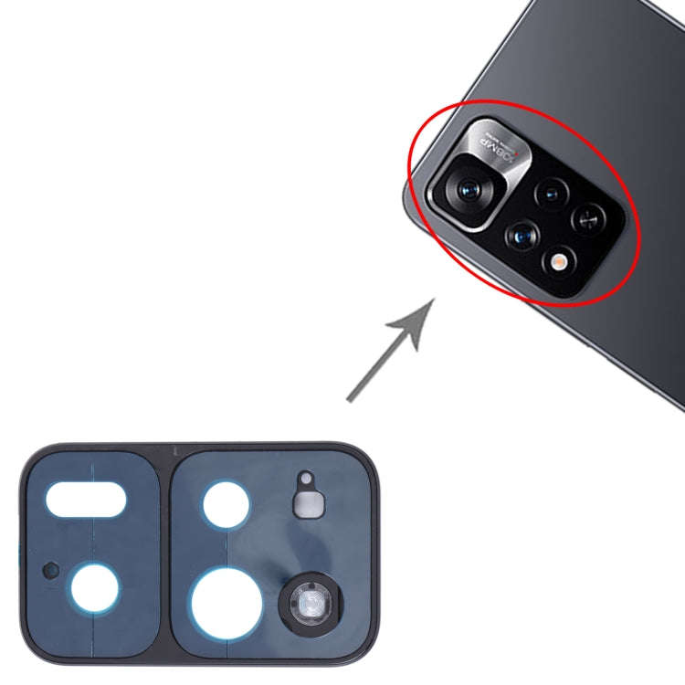 Back Camera Lens Frame for Xiaomi Redmi Note 11 Pro+ 5G 21091116UG 21091116UC, For Xiaomi Redmi N...
