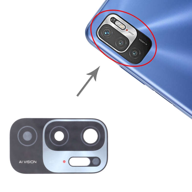 10 PCS Back Camera Lens for Xiaomi Redmi Note 10T 5G, For Xiaomi Redmi Note 10T 5G