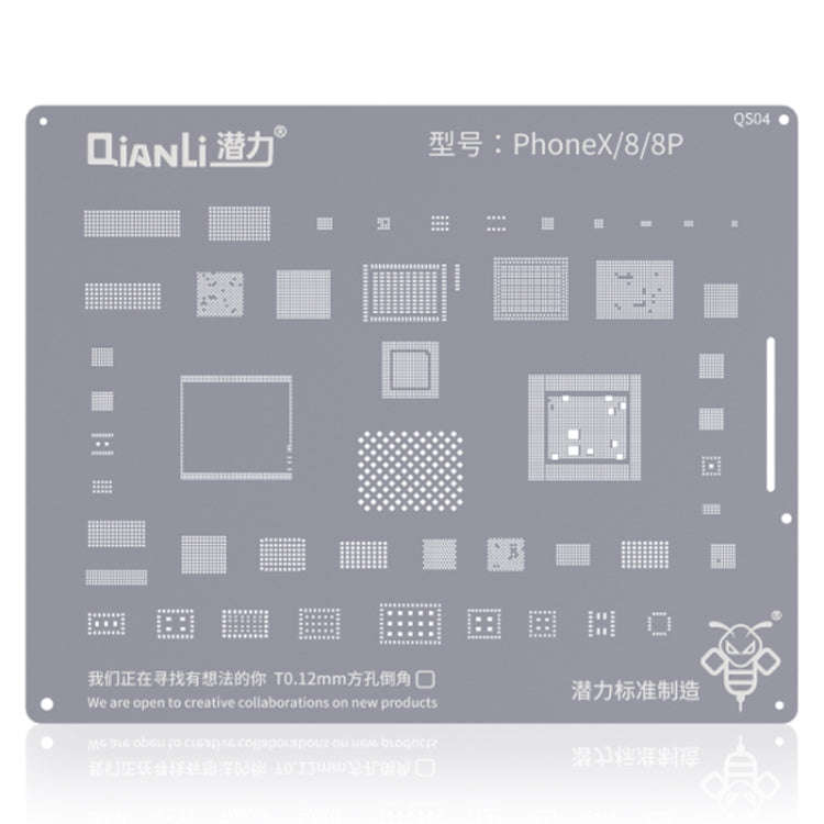 Qianli QS04 Bumblebee Stencils BGA Reballing Planting Tin Plate For iPhone X/8/8 Plus, For iPhone...