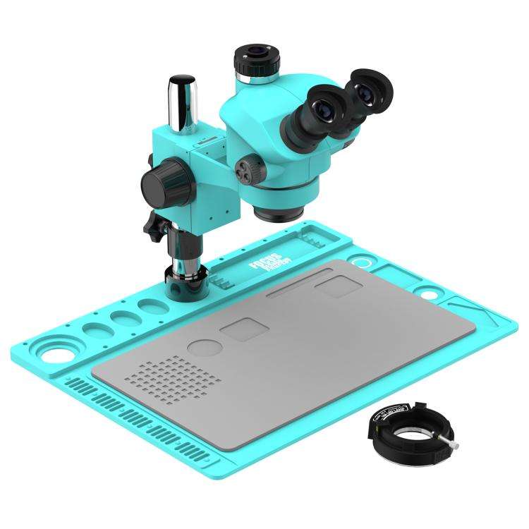 RF4 RF7050TVD2 7-50X Synchronous Zoom Trinocular Stereo Microscope with Aluminum Alloy Big Base, ...