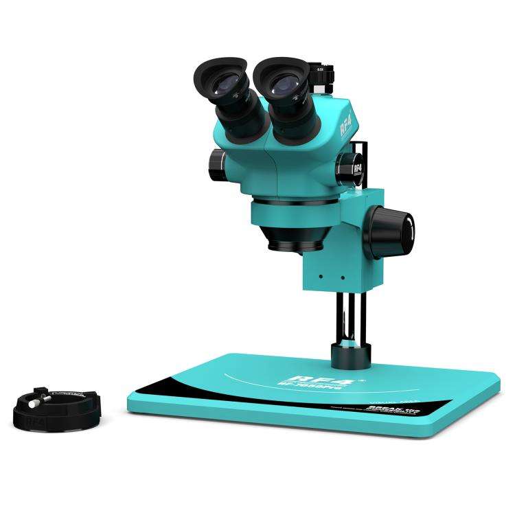 RF4 RF7050Pro 7-50X Synchronous Zoom Trinocular Stereo Microscope with Aluminum Alloy Base, RF705...