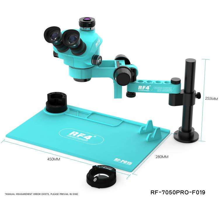 RF4 RF7050PRO-FO19 360 Degree Adjustable Universal Telescopic Rotating Lifting Microscope with Si...