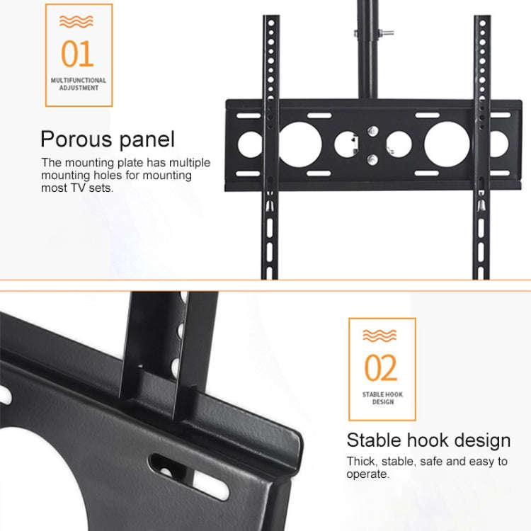 32-65 inch Universal Height & Angle Adjustable Single Screen TV Wall-mounted Ceiling Dual-use Bra...