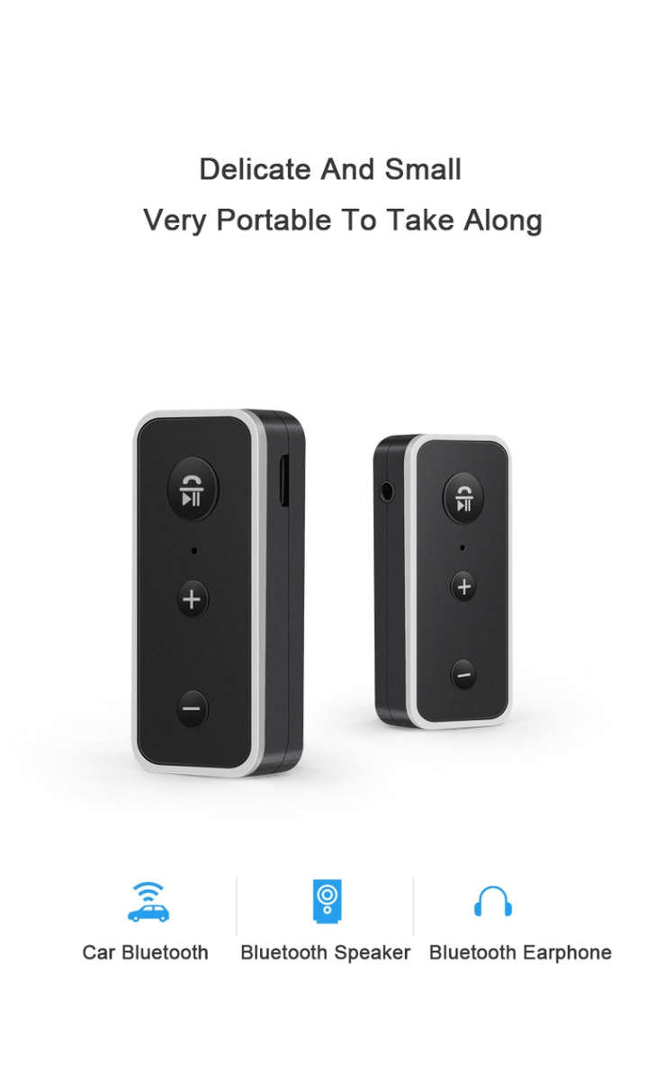 Bluetooth 5.0 audio receiver 3.5AUX car speaker headphones universal one tow two talk, Bluetooth 5.0