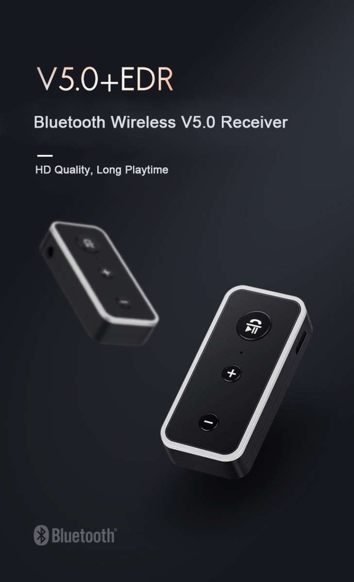 Bluetooth 5.0 audio receiver 3.5AUX car speaker headphones universal one tow two talk, Bluetooth 5.0