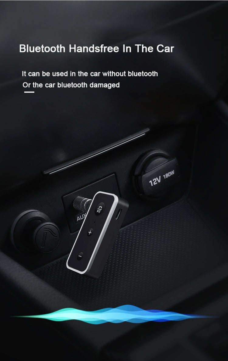 Bluetooth 5.0 audio receiver 3.5AUX car speaker headphones universal one tow two talk, Bluetooth 5.0