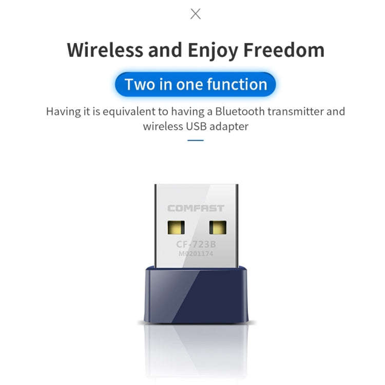 COMFAST CF-723B Mini 2 in 1 USB Bluetooth WiFi Adapter 150Mbps Wireless Network Card Receiver, CF...