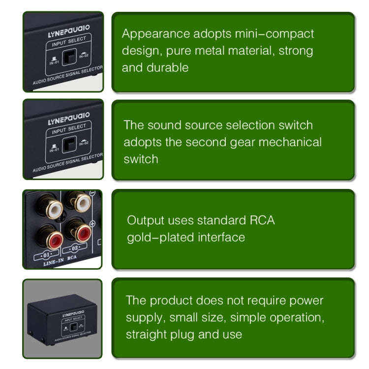B101 2 In 1 Out (1 In 2 Out) Audio Source Signal Selection Switcher Computer Speaker  RCA Lossles...