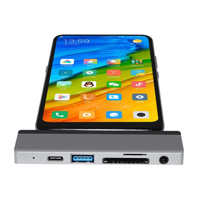 6 in 1 Type-C to HDMI/PD/USB3.0/Audio/SD&TF Card Reader HUB Converter for iPad Pro, 6 in 1
