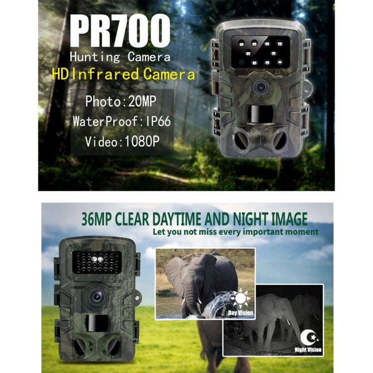 PR700 1080P Wildlife Hunting Camera Motion Activated Night Vision Camcorder for Outdoor Tracking ...
