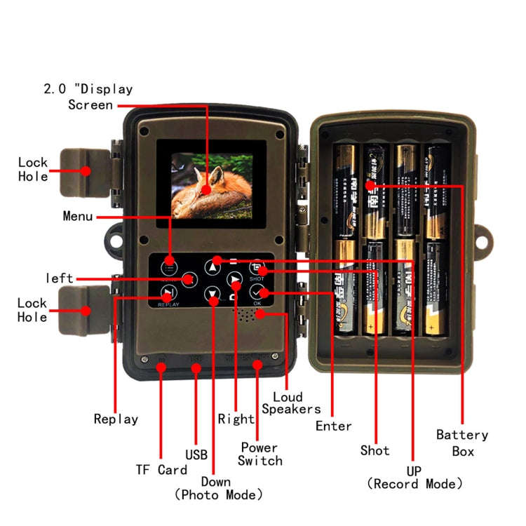 PR700 1080P Wildlife Hunting Camera Motion Activated Night Vision Camcorder for Outdoor Tracking ...