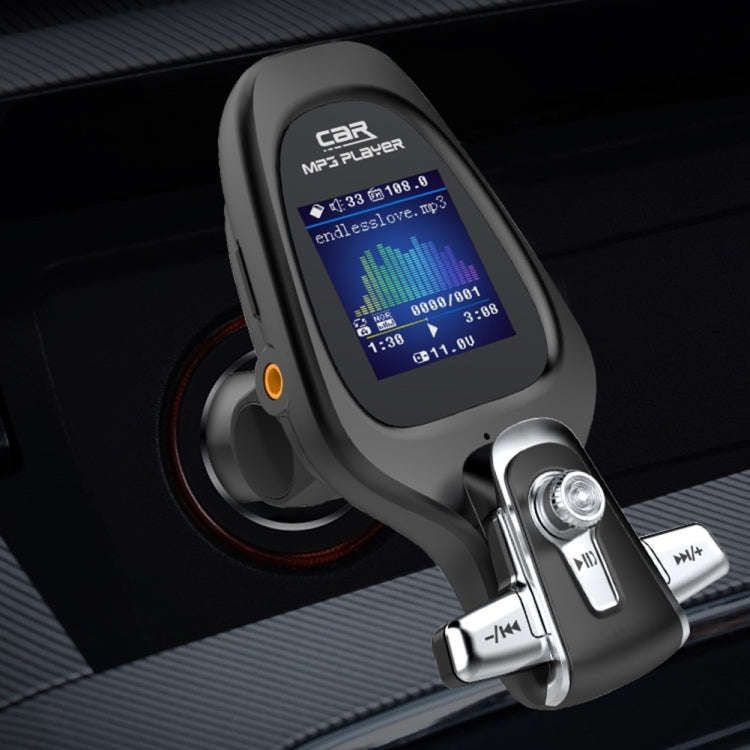 BT28 Car Color Screen Bluetooth MP3 Player AUX FM Transmitter QC3.0, BT28