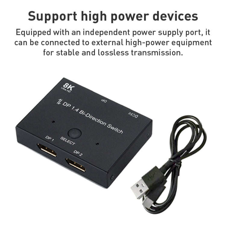 8K DP 1.4 Bi-Direction Switch, 8K Switcher(Black)