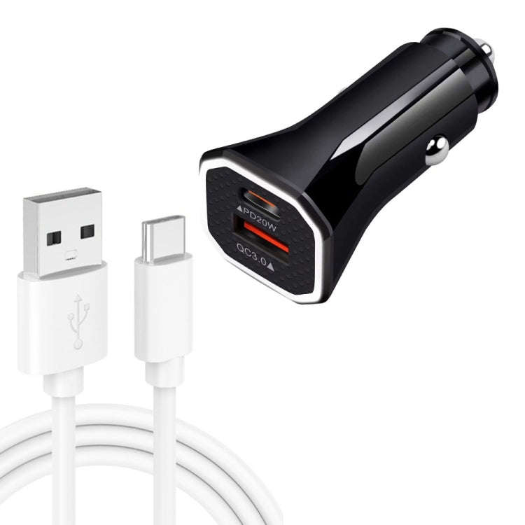TE-P22 38W PD USB-C / Type-C + QC3. 0 USB Car Charger with 1m USB to USB-C / Type-C Data Cable, w...