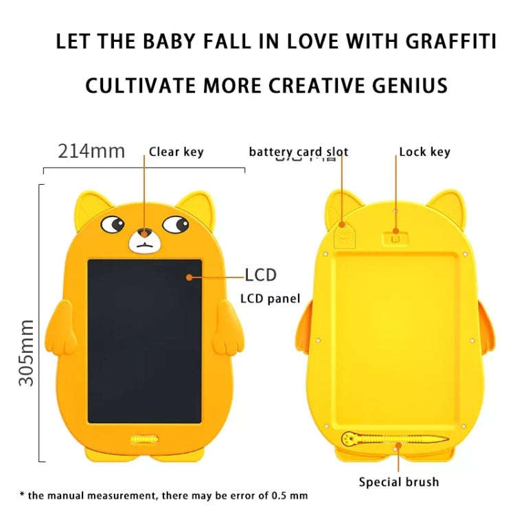 HYD-8511 Cartoon KIds LCD ABS Graffiti Drawing Colorful Hands Writing Board, Cat,