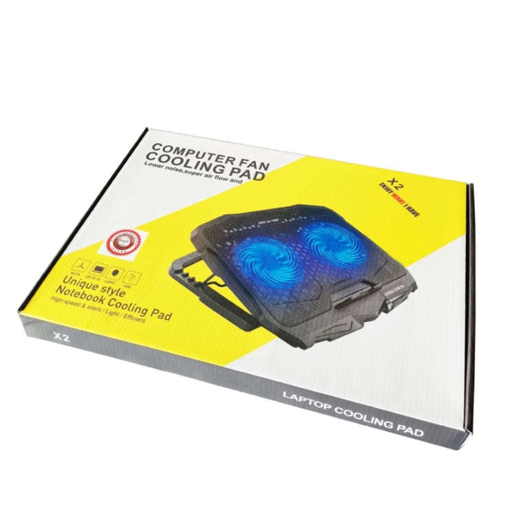 X2 Two Fans USB Laptop Cooling Pad Gaming Stand, X2