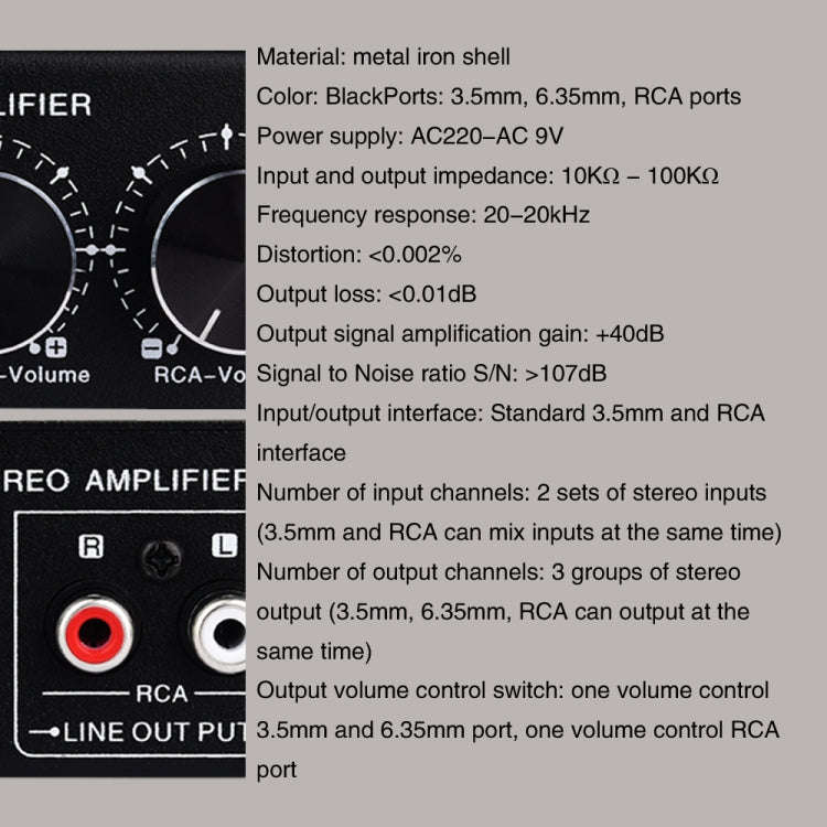 Pre-Stereo Signal Amplifier Volume Booster Headphones Active Speaker Preamp Audio Amplifier, B022