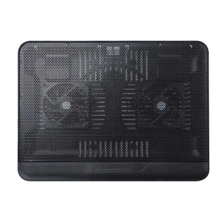 N128 Work Game Dual Fan Laptop Cooling Pad Heat Dissipation Holder with LED Light, N128