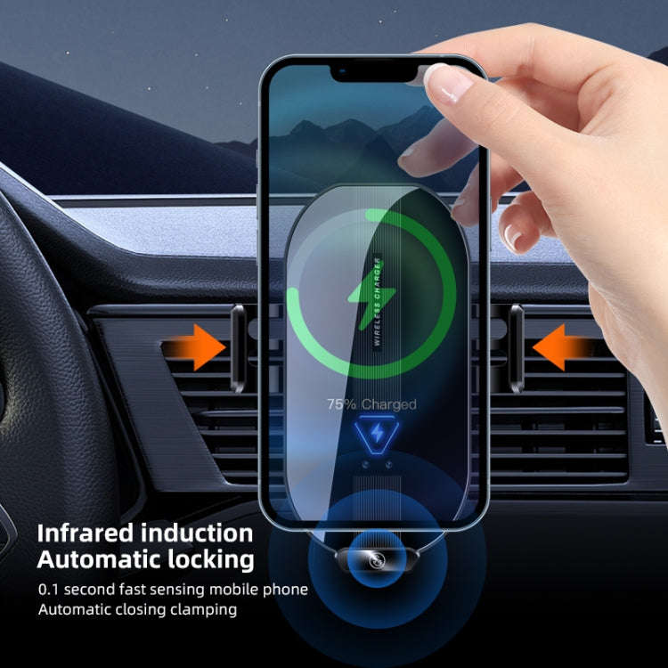 A9 Car 15W Fast Charging Magnetic Auto Sensitive QI Wireless Charger, A9