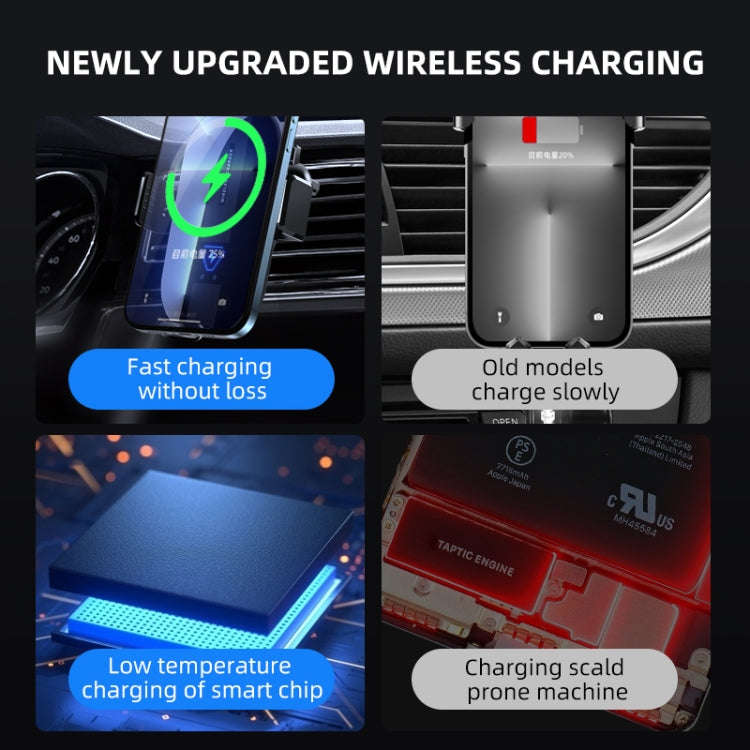 A9 Car 15W Fast Charging Magnetic Auto Sensitive QI Wireless Charger, A9