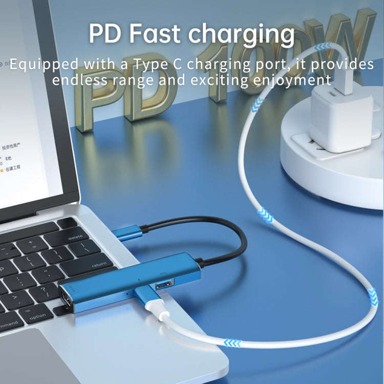 V264 3 in 1 USB-C / Type-C to USB3.0 + PD3.0 + HD2.0 3-Ports Multi Splitter Adapter OTG HUB, USB ...