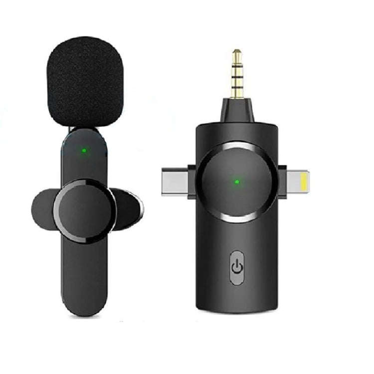 3 in 1 Lavalier Noise Reduction Wireless Microphone for iPhone / iPad / Android / Camera, One by ...