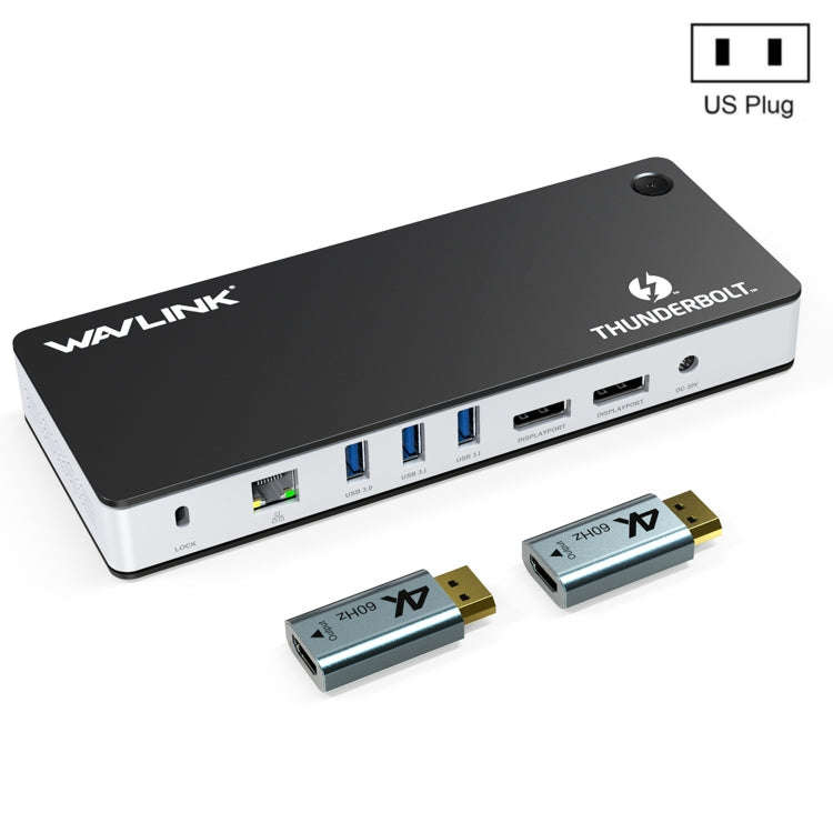 Wavlink UTD21H 60W Host Charging Thunderbolt 3 Docking Station 4K Dual Display 11 in 1 Ports, US ...