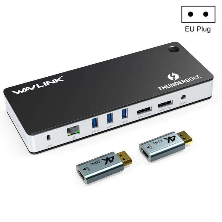 Wavlink UTD21H 60W Host Charging Thunderbolt 3 Docking Station 4K Dual Display 11 in 1 Ports, US ...