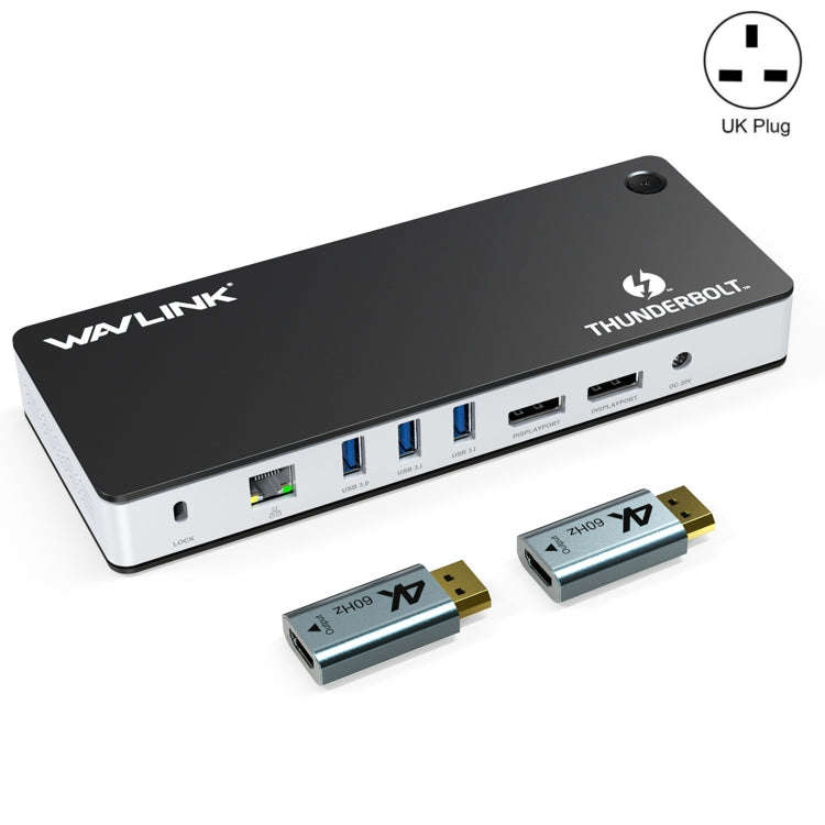 Wavlink UTD21H 60W Host Charging Thunderbolt 3 Docking Station 4K Dual Display 11 in 1 Ports, US ...