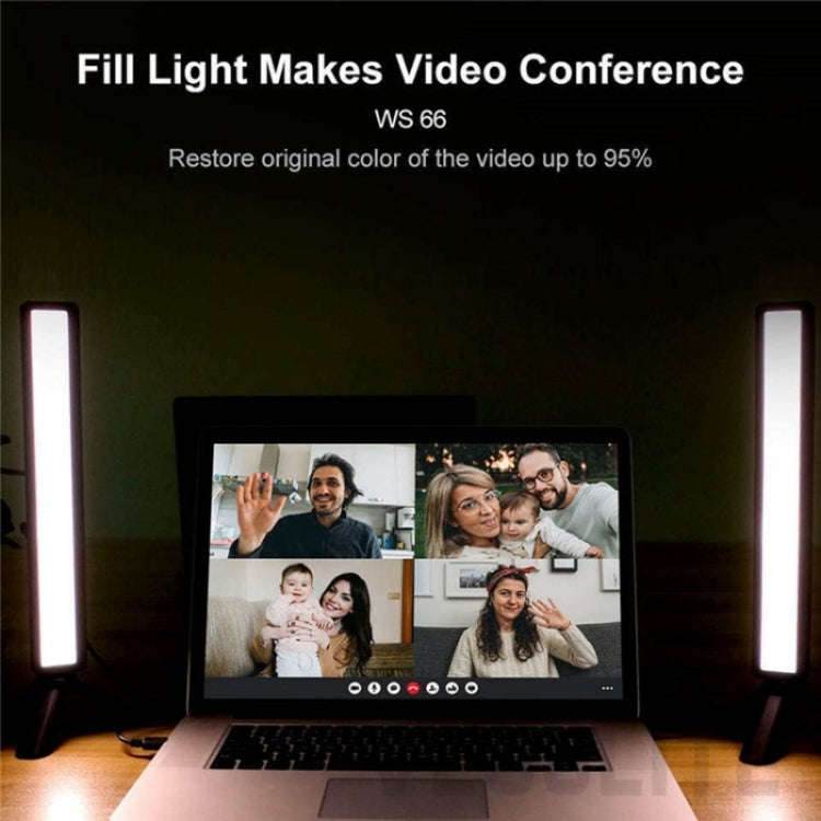 VLOGLITE WS66 LED Webcam Streaming Lights Video Conference Lighting Laptop Light with Tripod, WS66