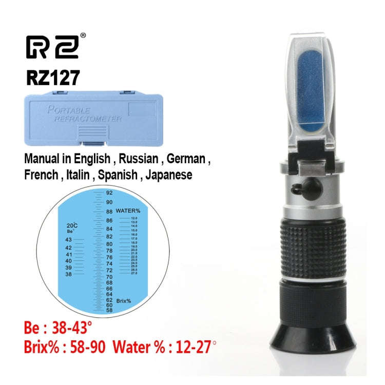 High Concentration Brix Be Water 3 in 1 58%~92% Honey Refractometer Bees Sugar Food ATC RZ127