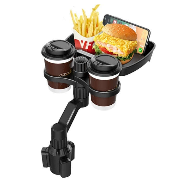 D05 Rotation Meal Tray Phone Stand Car Dining Table Plastic Car Cup Holder Mount Dual Drink Brack...