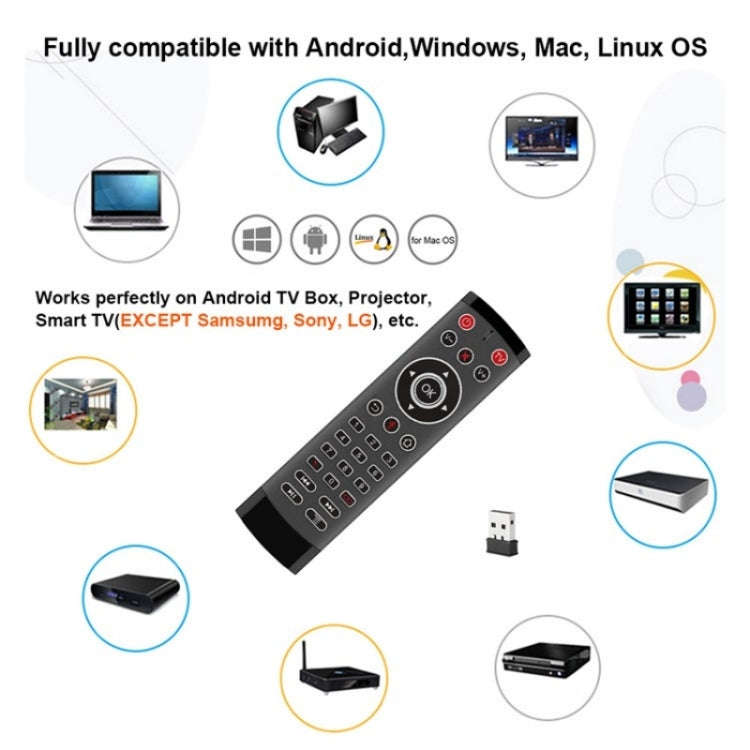 T1-PRO-TV With Microphone Android TV Box 2-Key IR Function Air Mouse Smart Remote Control, T1-PRO-TV