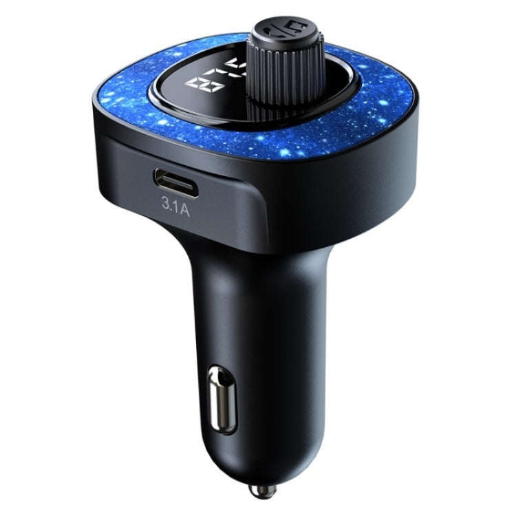 C41 Star Light Car Charger ABS Adapter FM Transmitter Bluetooth Hands-free Call MP3 Music Player,...
