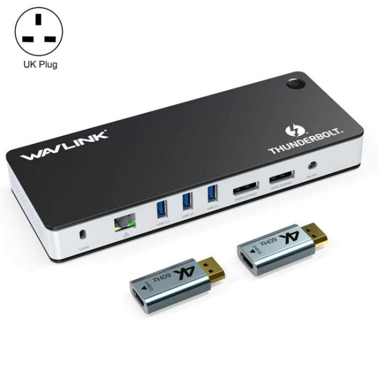 WAVLINK UTD21H 11 in 1 4K Dual DisplayPort Hub Converter Thunderbolt 3 Docking Station, US Plug, ...