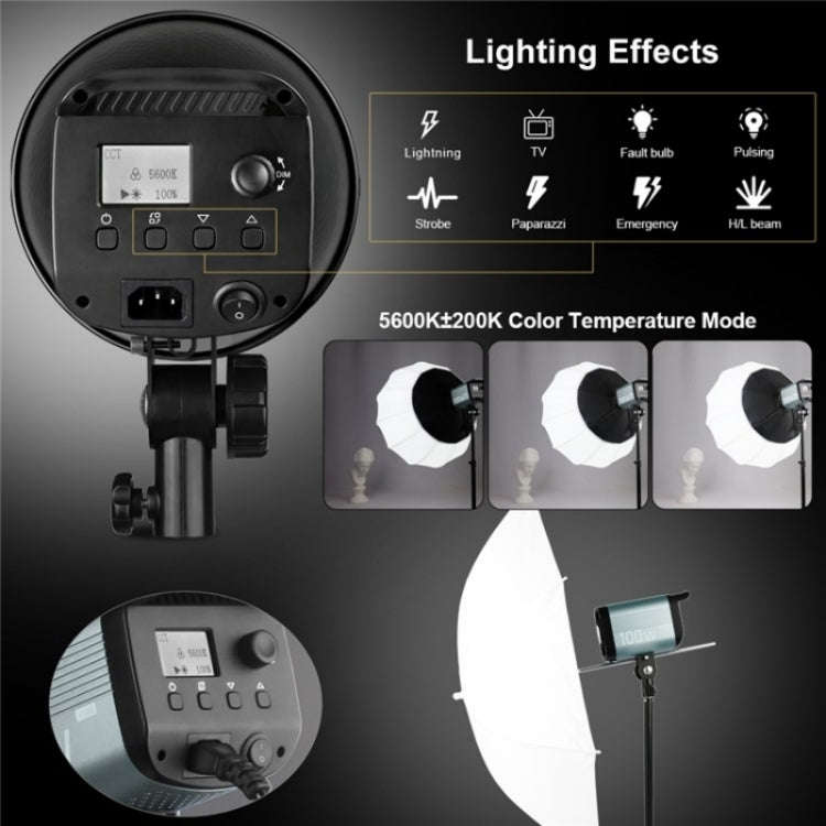 VLOGLITE P100 Professional Photography Video Fill Light 100W High Powerful Bright COB LED Light, ...