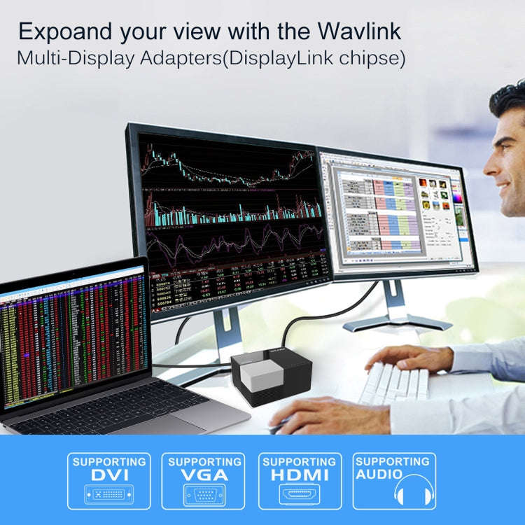 WAVLINK WL-UG39DK3 Fast Charging Gigabit Ethernet Dual Display Video Dock USB 3.0 Hub, US Plug, U...