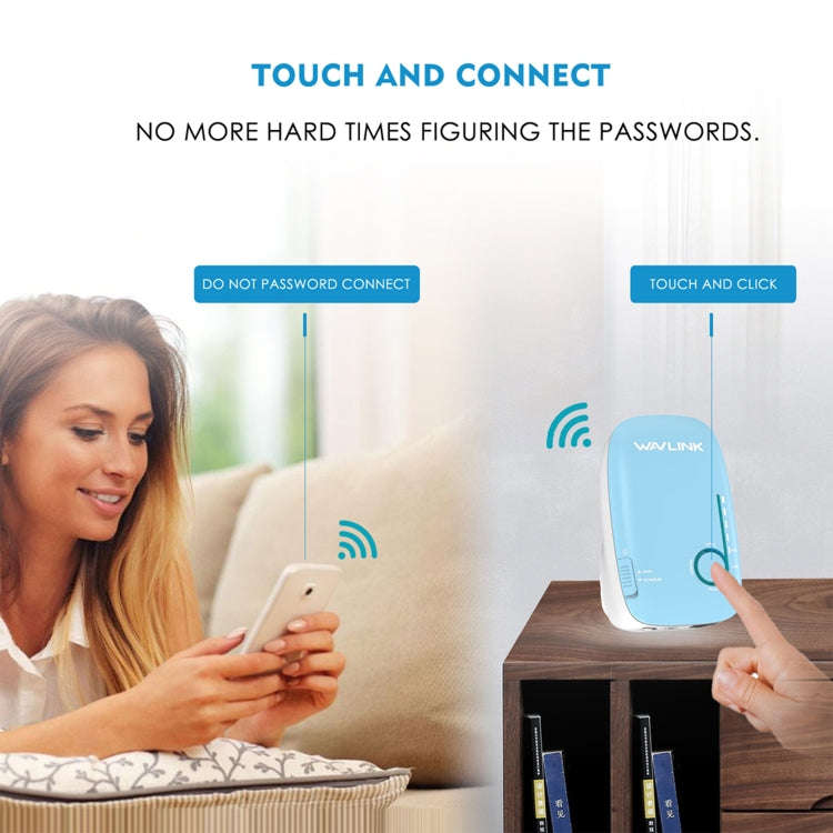 WAVLINK WN576K1 AC1200 Household WiFi Router Network Extender Dual Band Wireless Repeater (Blue),...